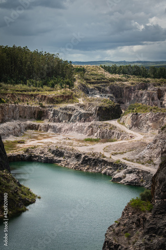 quarry landscape with water in uruguay