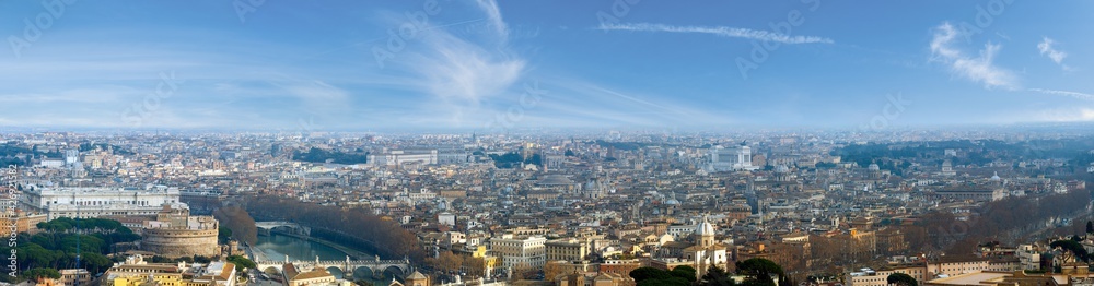 Rome city top panorama, Italy.