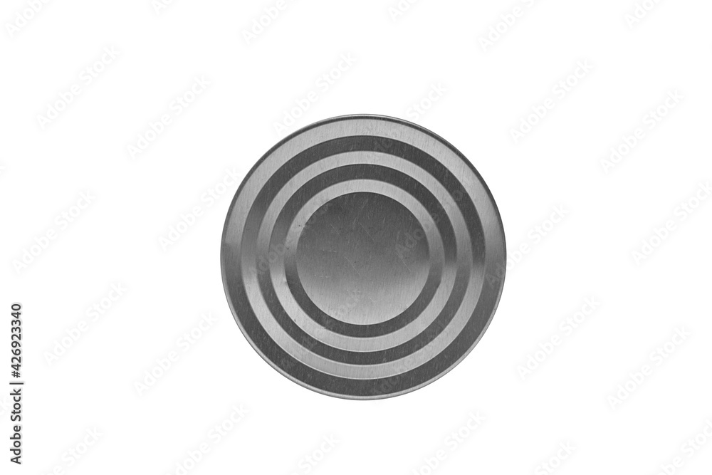 Closed silver tin can isolated on white background, mock up - template Closed silver tin can isolated on white background, mock up - template