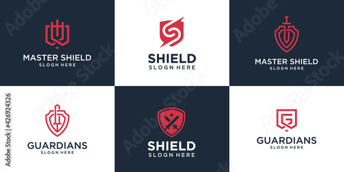 Collection of shield design logos