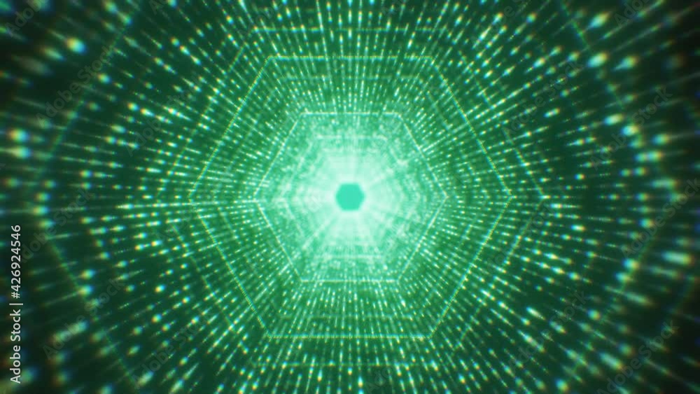 Background Abstract Tunnel Technology Geometry Line Of Green Hexagonal Tube Eternal Flight Through Glowing Rays Background Abstract Tunnel Technology Geometry Line Of Green Hexagonal Tube Eternal Flight Through Glowing Rays