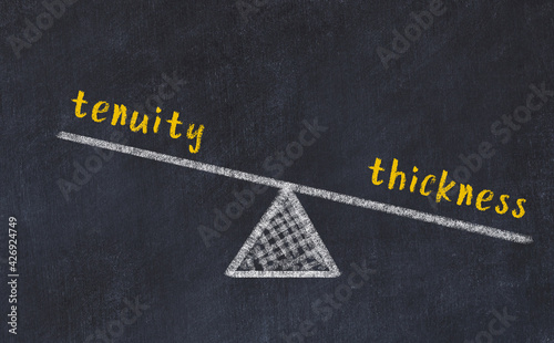Balance between tenuity and thickness. Chalkboard drawing.
