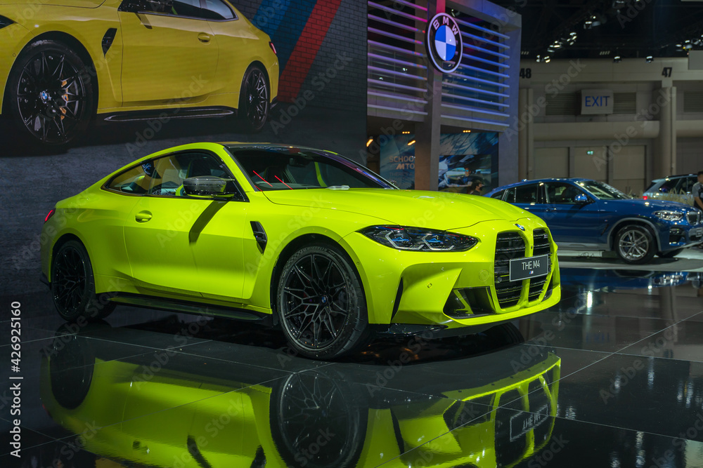 New BMW M4 Competition Coupe Super sport car with beautiful exhibition ...