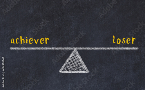 Obraz na plátně Concept of balance between achiever and loser