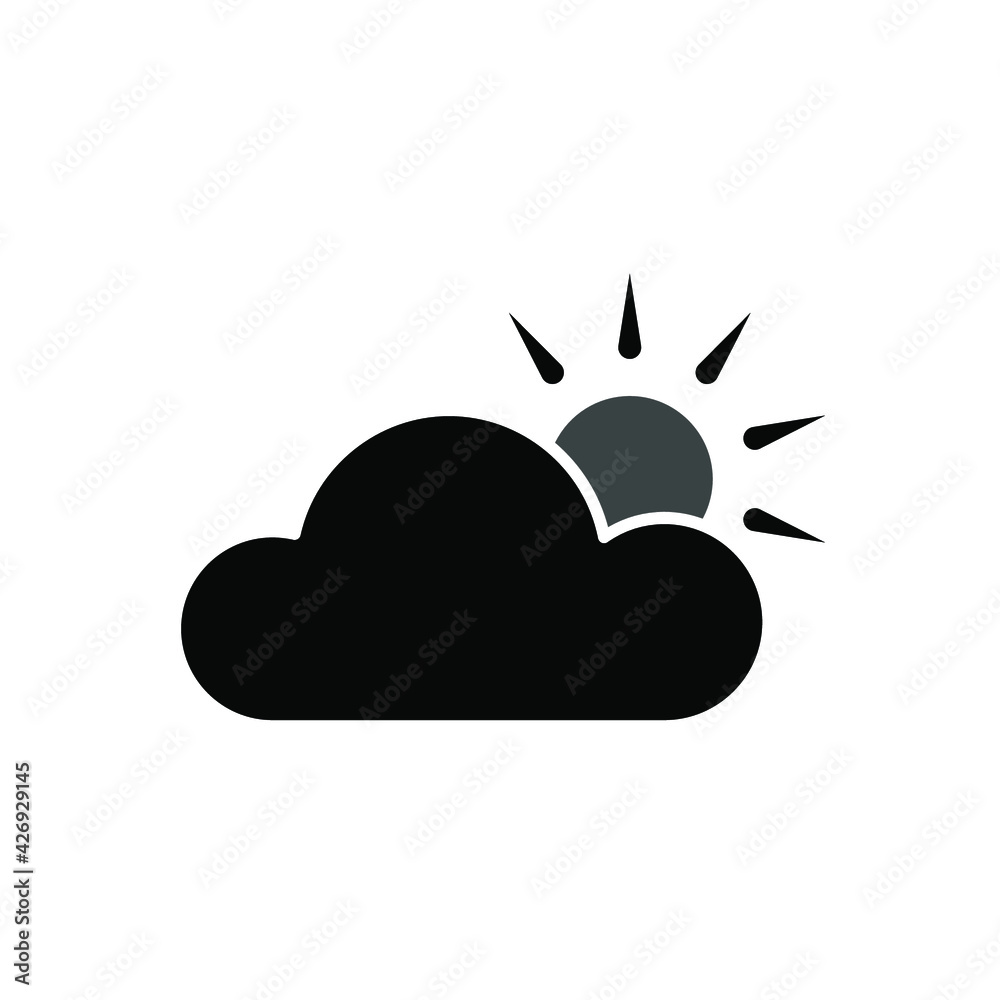 illustration vector graphic Partly cloud icon template illustration vector graphic Partly cloud icon template