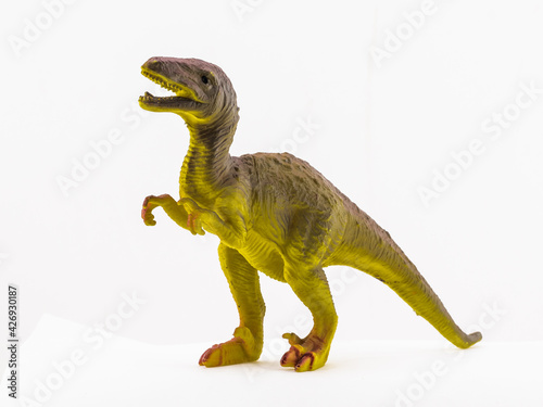 toy dinosaur on white background