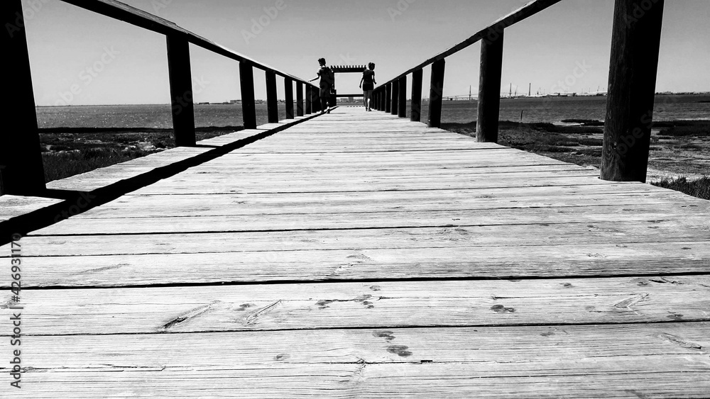 Fototapeta premium Pasarela de madera cerca del mar