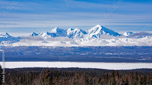 Alaska mountain range in winter