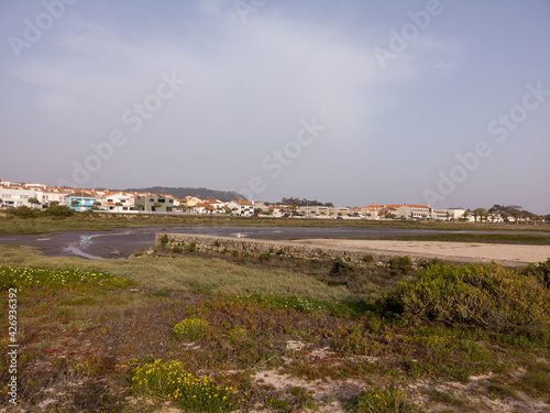 The marginal riverside, along the mouth of the Cavado River in Esposende, Portugal.
