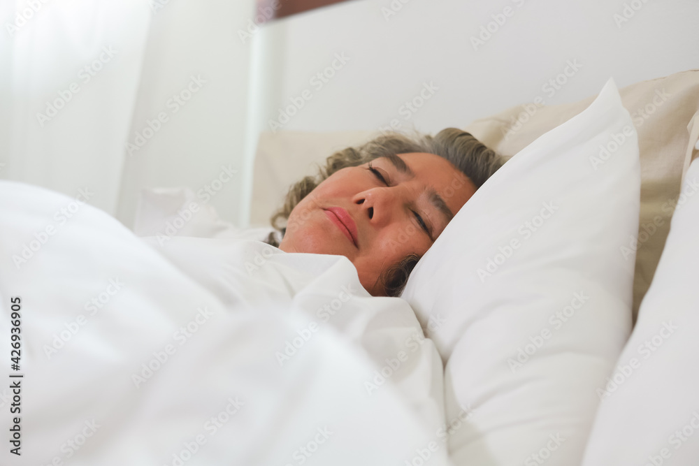 Asian Elderly woman sleep and sweet dream on bed. Asian Elderly woman sleep and sweet dream on bed.