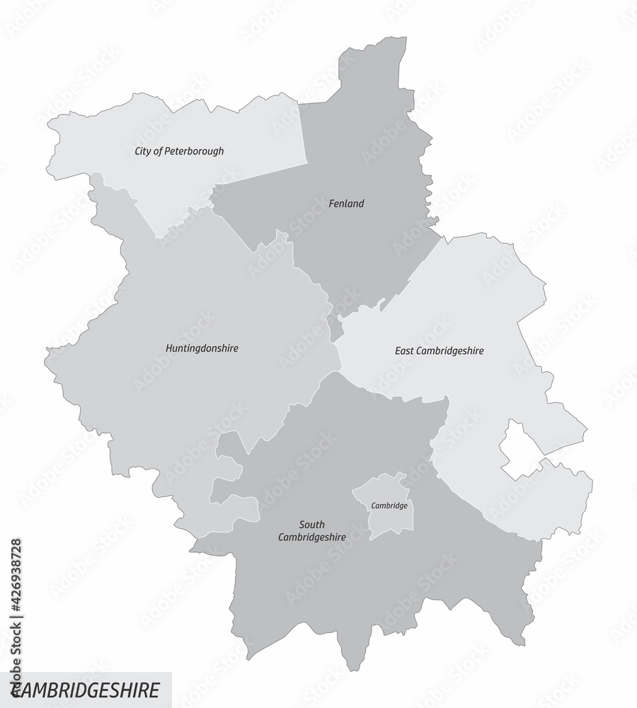 Cambridgeshire county administrative map