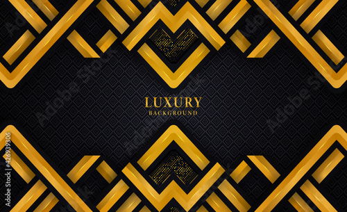 Golden shapes luxury abstract background design, graphic, vector