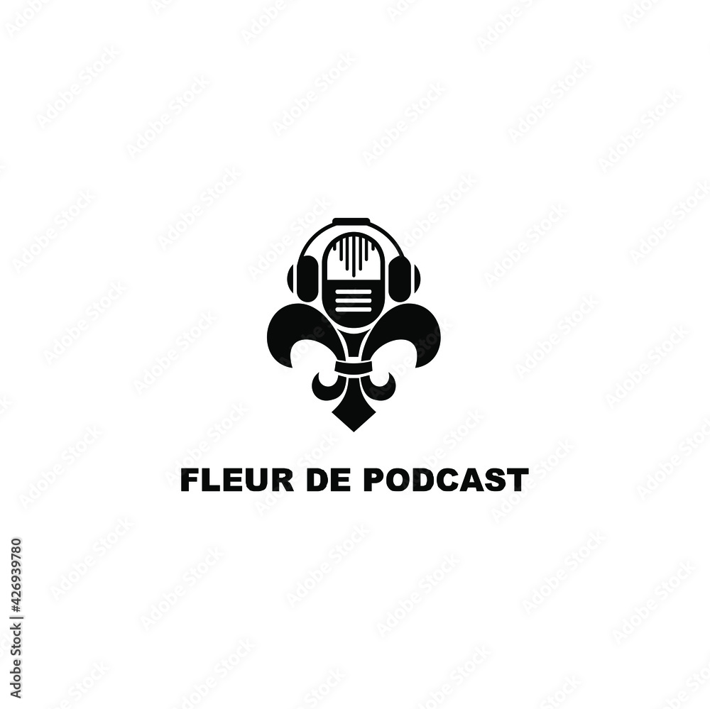 fleur de podcast abstract vector logo design