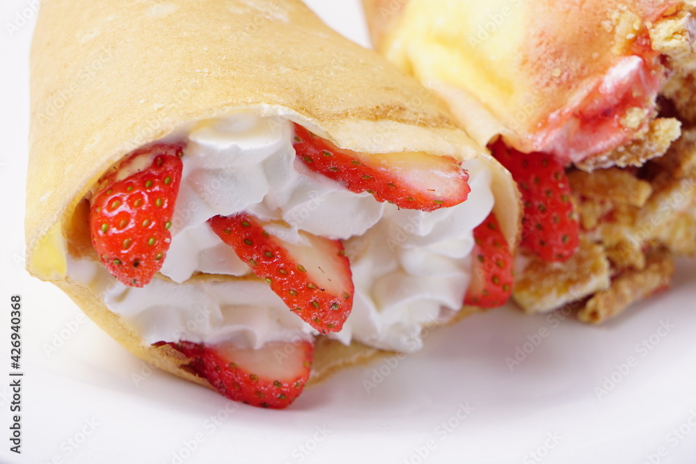 いちごクレープのページ 日東ベスト フレンズクレープ(いちご)5PT 35g×5個入 | 冷凍食品