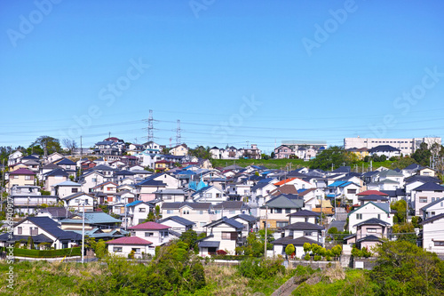 日本の郊外の閑静な住宅街