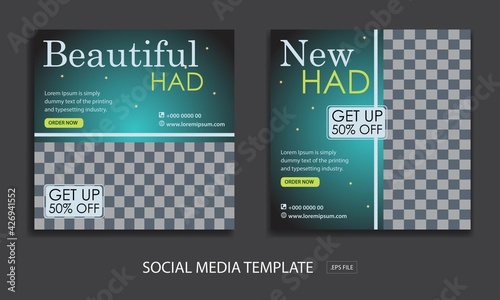 Set of Editable minimal square banner template. for promotion had . Suitable for social media post and web internet ads.