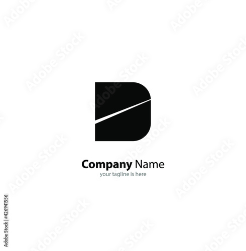simple letter D logo concept with white background, minimalist style