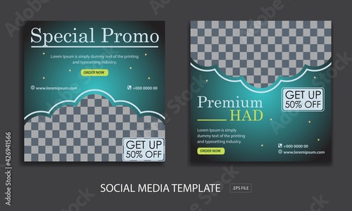 Set of Editable minimal square banner template. for promotion had . Suitable for social media post and web internet ads.