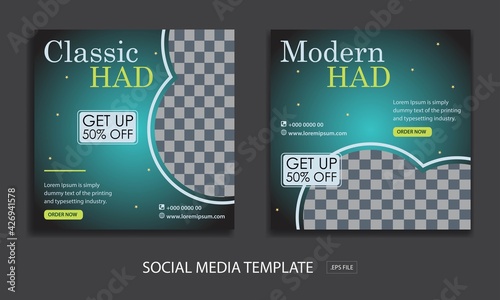 Set of Editable minimal square banner template. for promotion had . Suitable for social media post and web internet ads.