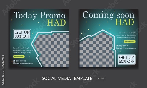 Set of Editable minimal square banner template. for promotion had . Suitable for social media post and web internet ads.