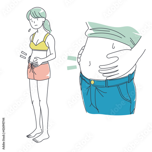 ぽっこりお腹が気になる女性
