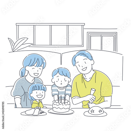 誕生日を祝う家族