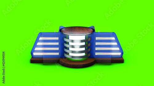 Virtual TV Studio News Desk. 3d Rendering. This background was created in high resolution with 3ds Max-Vray software. You can use it in your virtual studios.