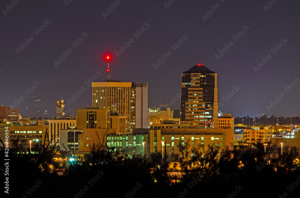 The City of Tucson at night