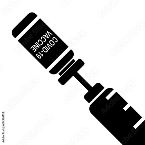 Covid-19 vaccine icon on white background 