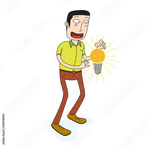 concept of a man finds a precious idea