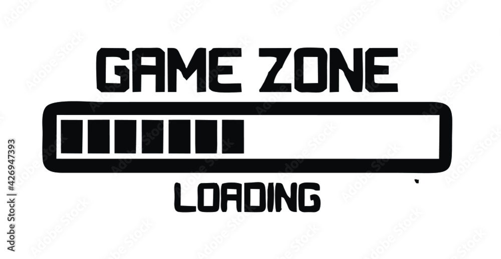 game zone loading writing on a white background Stock Vector Adobe Stock
