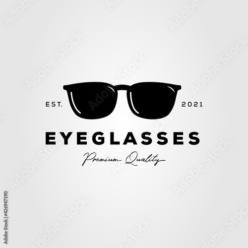optic glasses shop isolated logo template vector illustration design. simple eyeglasses, optical gallery logo concept