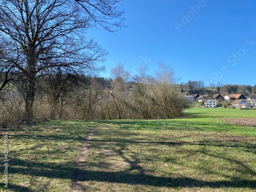 Recreational trails and promenades along the Lake Mauensee or Lake Mauen (Mauesee) - Canton of Lucerne, Switzerland (Schweiz) photo