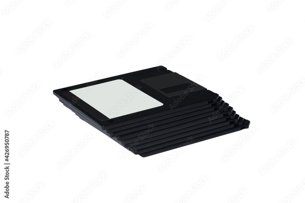 Black removable magnetic floppy disk storage technology. Black removable magnetic floppy disk storage technology.