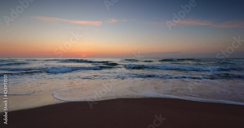 Wallpaper Mural Colorful ocean beach sunrise, 4k video Torontodigital.ca