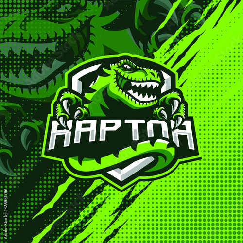Raptor mascot logo design illustration