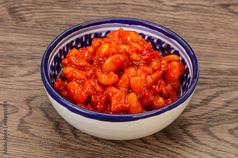 Baked kidney with tomato and pepper Baked kidney with tomato and pepper