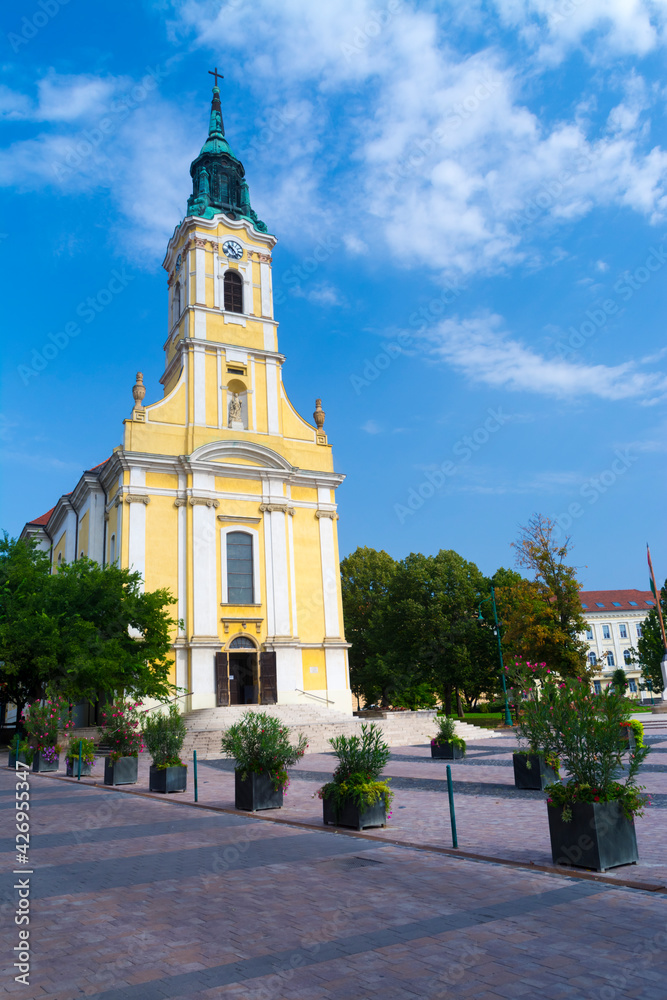 Naklejka premium The Catholic temple of Szekszard in Hungary