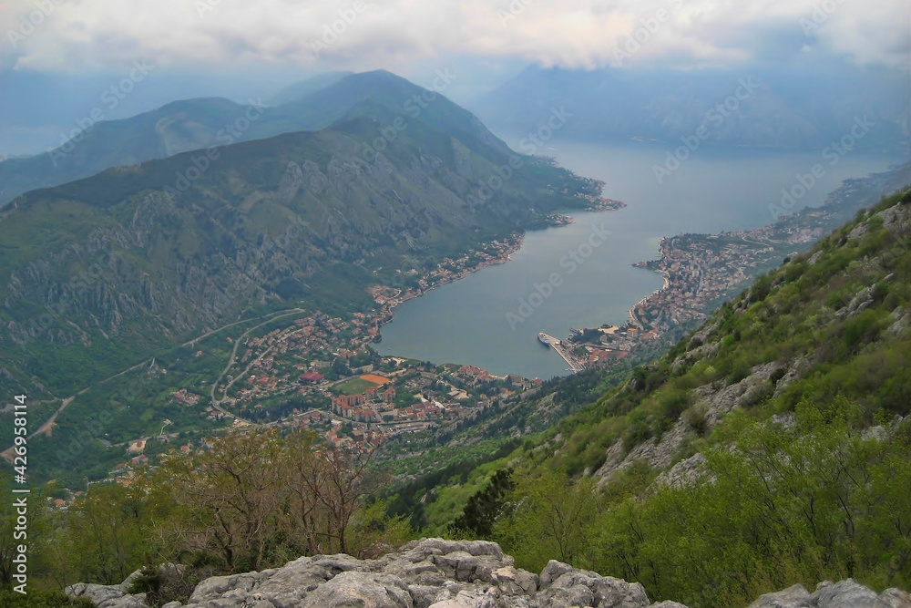 View of the Bay of Kotor from above