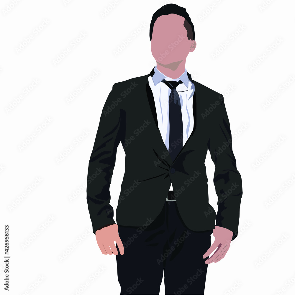 vector image of young businessman standing agains white background vector image of young businessman standing agains white background