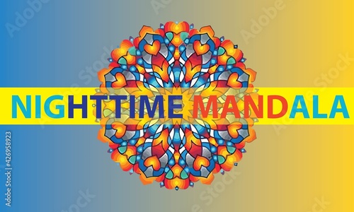 Adult colouring book: Mandalas coloring page  Magical Night