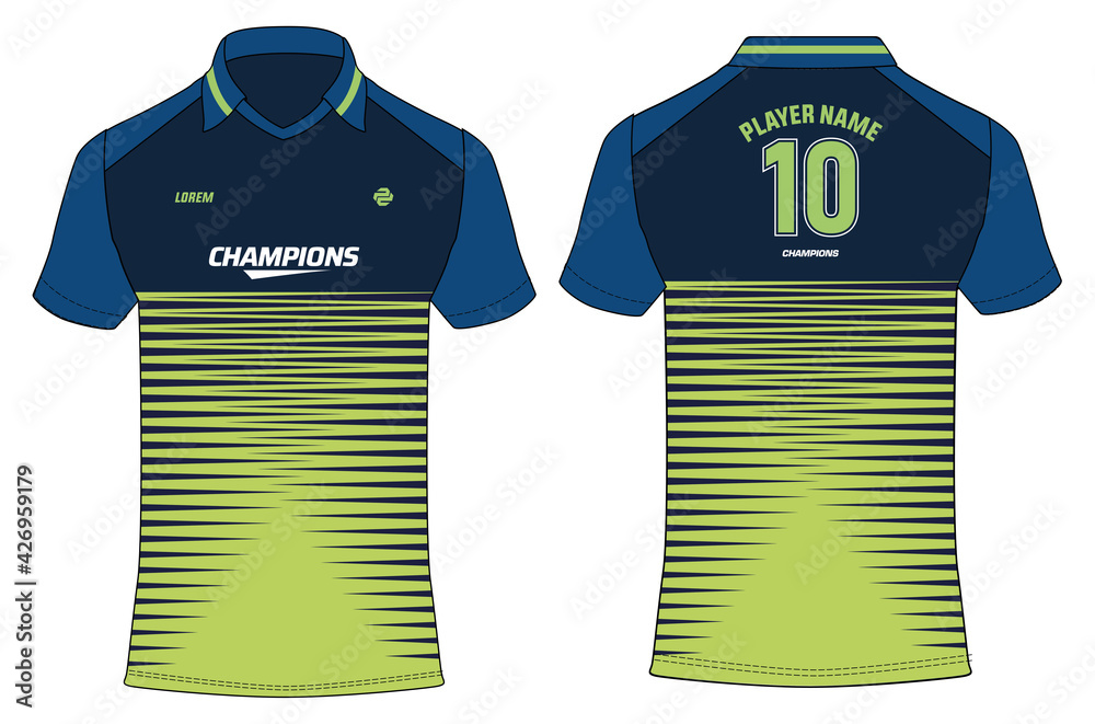 Sports polo collar t-shirt jersey design vector template, Cricket ...