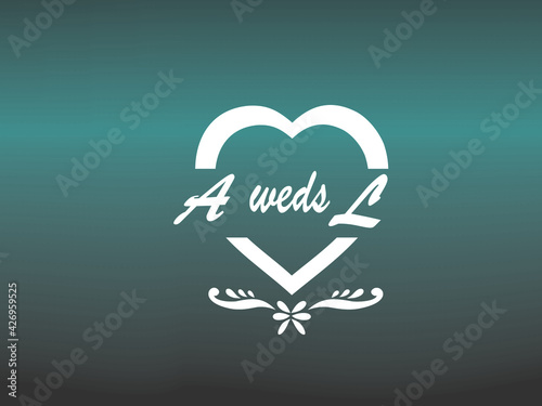 Alphabet a and L logo couple name for wedding save data monogram bride and groom.