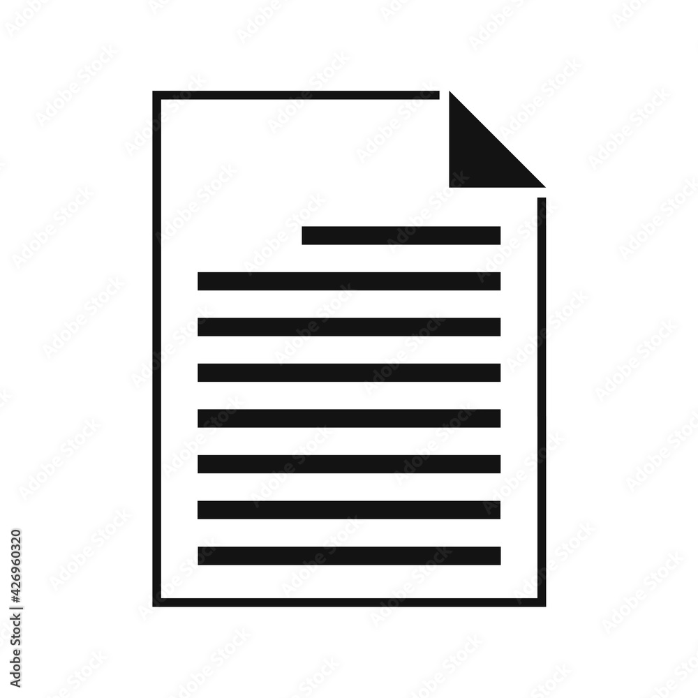 TEXT File Vector Icon, Flat Design Style