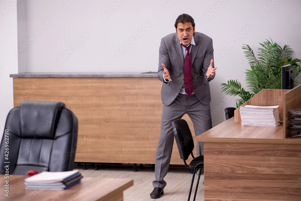Fototapeta premium Young businessman employee in bullying concept in the office