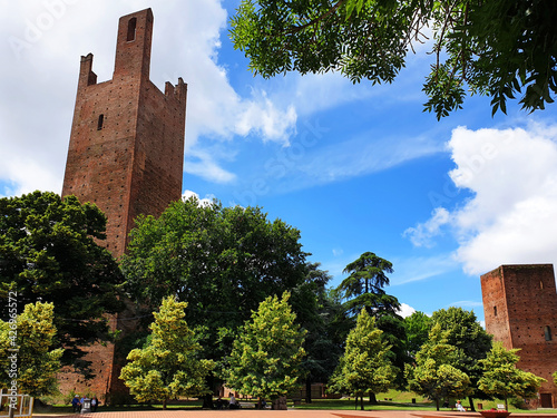 The tower Donà ( torre Donà ) in the city Rovigo against the blue sky. Italy. photo