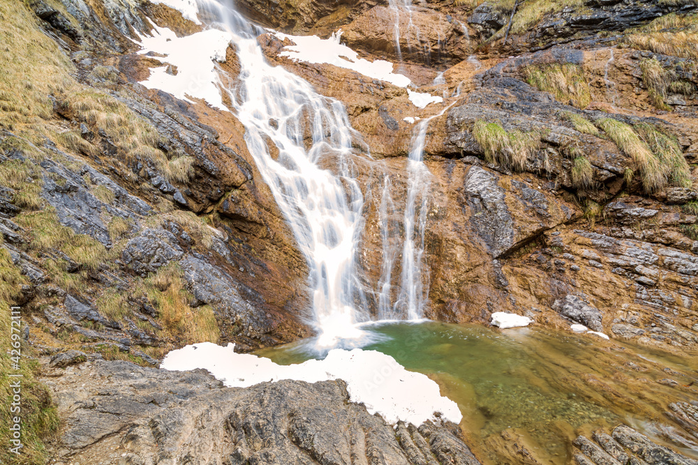Obraz premium Allgäu - Hinterstein - Wasserfall - Zipfelsfall - Winter