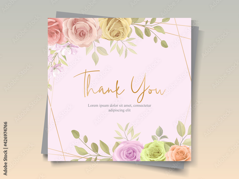 Beautiful floral frame background with soft color design