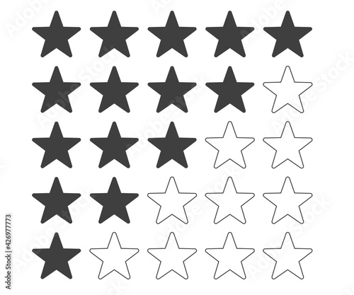 Fototapeta Naklejka Na Ścianę i Meble -  5 star icon vector illustration eps10. Rating review flat icon for apps and websites, infographics - Vector