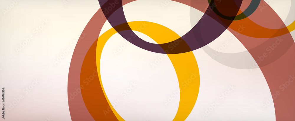 Fototapeta premium Ring geometric shapes, o letter repetition wallpaper. Abstract background for business or technology presentations, internet posters or web brochure covers